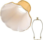 Saangseon Bell Lamp Shade, Scalloped Golden Fabric Lampshade Replacement, Softback, 6'' Top x 11.5'' Bottom x 9.5'' Slant Height x 9'' Vertical Height, Lamp Harp Included