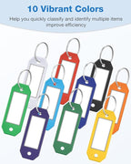 ttstar 40 Pack Key Tags Identifiers – Hexagon Design Key Rings with Labels, Multi-Color Plastic Keychain with Writable Window for Organizing Keys, Luggage, Pet Tags, Flash Drives