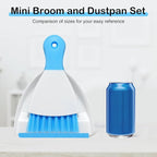 NACENA Mini Dustpan and Brush Set, Small Broom and Dustpan Set Dust Pan and Mini Hand Broom Dustpan and Broom Combo Compact for Home Table Keyboards Sofa Kitchen, Dark & Blue