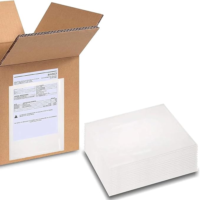 PSBM 1000 PCS 5.12 x 8 Inch Clear Blank Packing List Envelopes, Shipping Documents Pouches/Sleeves for Mailing Labels, Invoices, Documents and Packing Slips