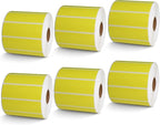 BETCKEY - 3" x 1" UPC Barcode & Address Labels Compatible with Zebra & Rollo Label Printer,Premium Adhesive & Perforated[Yellow, 6 Rolls, 8250 Labels]