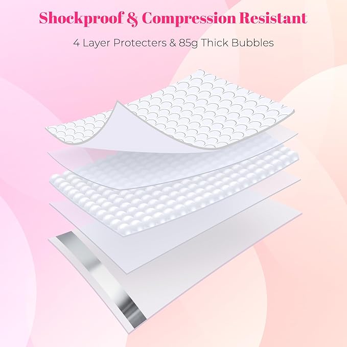 Metronic Bubble Mailer 10x13" White 25 Pack, Poly Padded Envelopes Waterproof Shipping Bags for Clothing, Self Seal Cushioning Mailers for Shipping Books, Jewelry, Makeup Supplies