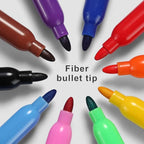 Volcanics Dry Erase Markers Low Odor Fine Whiteboard Markers Thin Box of 80, 10 Colors