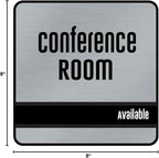 NapTags Conference Room Slider Signs (Silver - Black Frame, 8" x 8")