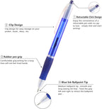 Aozora Retractable Pens Ballpoint Super Smooth Writing Pens Bulk 100 pack Medium Point 1.0mm No Bleed Click Pens with Soft Grip Blue Ink