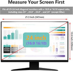 Computer Privacy Screen Protector for 23, 23.6, 23.8 and 24 Inches Monitor Anti Blue Light Filter Hanging Type Anti Scratch Easy Installation Shield for Desktop Computer (24 Inches)