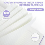 SUQJOY Lined Journal Notebooks for Writing, 100 GSM Thick Paper, 1 Pack Hardcover Notebooks, A5 College Ruled Notebook, Journaling Notebook for School/Travel/Office (Purple- 1 Pack)