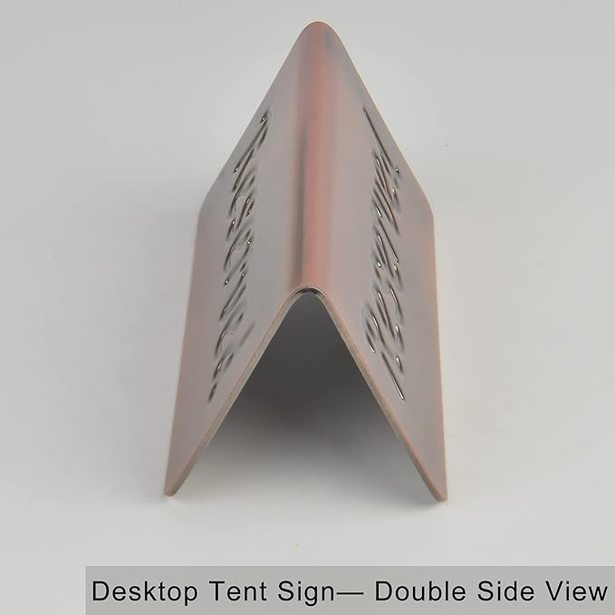 2 Pack Small Reserved Table Signs for Restaurants,Dinner Parties,Banquets,Events - Stainless Steel Table Tent Place Signs - 10 Year’s Use - Etched Design - Double Sided View - 4.7 x 1.9 In - (Sliver)