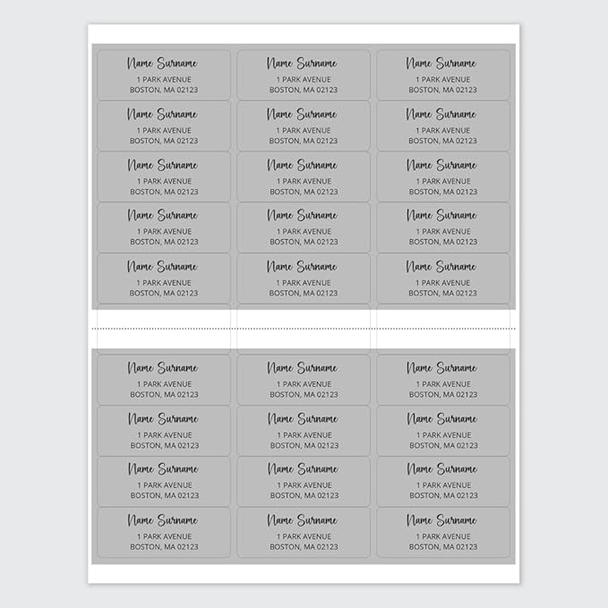 Dotty about Paper Personalized Grey Colorblock - Return Address Labels x 100