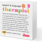Speech Therapist Gift, Speech Therapy Gifts Wood Box Sign, Speech Pathologist Gifts, SLP Gifts Appreciation Gifts, Office Home Desk Cubicle Table Shelf Decor, Speech Therapist Gifts for Women