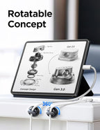 6-Pack Rotatable Cord Holder for Nightstand, LISEN 360°Rotating Magnetic Clips, No-Residue Strong Adhesive Cord Organizer for Desk, Phone Cord Holder for Home, Car, Office Desk Accessories