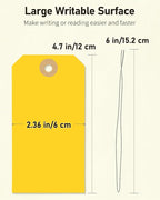 Uniclife 100 Pcs Yellow Blank Shipping Tags with Wire Attached 4.7 Inch Paper Tags Hang Tag with Reinforced Eyelet Large Marking Label Writable Price Inventory Label Tag, 4.7" x 2 3/8"
