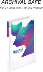 Samsill Durable .5 Inch Binder, Made in the USA, Round Ring Customizable Clear View Binder, White, 8 Pack (S88417)