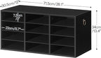 HOOBRO Countertop Mail Sorter, Wooden Literature Organizer, Student Mailbox for Classroom, Desktop Organizer for Office Home School, 12 Compartments Black BK43WF01