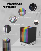 MAIMIS Plastic Expanding Hanging File Folders, 7 Pocket Extra Capacity Accordion Hang Folder, 1/5 Cut Adjustable Tabs, Multi-Color Lables, Letter Size for Filing Cabinet - 3 Pack