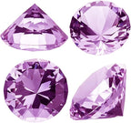 CLICK2GO 3” / 80 mm Light Purple Diamond Shaped Glass Crystal Paperweight – Home Office Decor & Valentine's Day Gift Wedding Favors Centerpieces Decoration with Gift Box