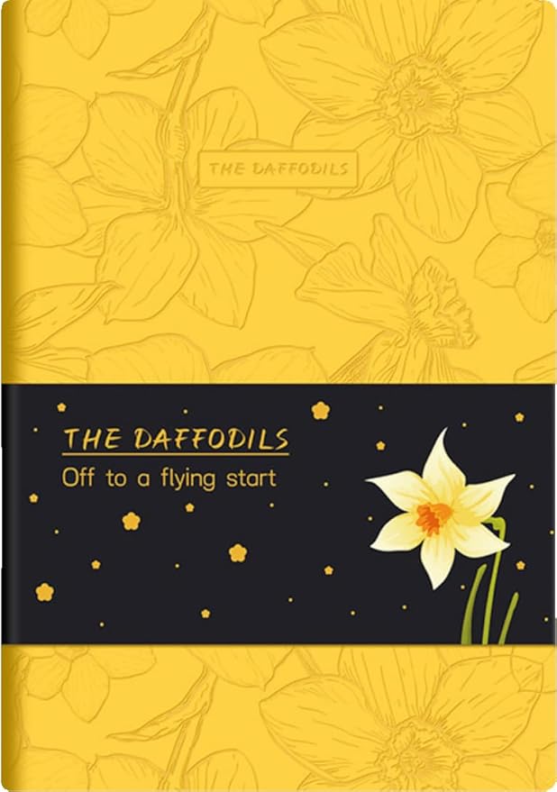 ipoul Soft Cover Notebook, A5 Journal, 6"x8" Lined Notebook for Writing, Wide Ruled Journal, PU Leather Softcover Journal, Gifts for Women, Yellow Daffodil