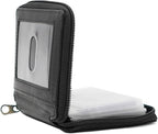 ag wallets Mens Zip Around Leather Wallet with Inserts (Black)