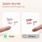 Taja Gel Pens, 6 Pcs Quick Dry Red Gel Ink Pens, 0.5mm Fine Point Smooth Writing Pens for Journaling and Note Taking, Cute Aesthetic Pens for Women & Men-Red Ink