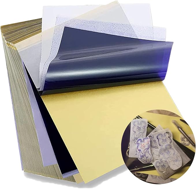 Tattoo Transfer Paper 100 Sheets MIUXIA Tattoo Stencil Paper A4 Size 4 Layers DIY Tattoo Tracing Paper Tattoo Kit Tattoo Supplies