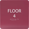 ADA CENTRAL SIGNS - 6" X6" Floor 4 Sign - ADA Compliant Tactile Graphics Grade 2 Braille Text Acrylic Wall Signs - Directional Assistance, Floor Number Safety Sign for Office, school Hospital, Apartment