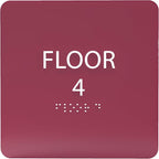 ADA CENTRAL SIGNS - 6" X6" Floor 4 Sign - ADA Compliant Tactile Graphics Grade 2 Braille Text Acrylic Wall Signs - Directional Assistance, Floor Number Safety Sign for Office, school Hospital, Apartment
