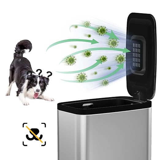 KdbK Stainless Steel Bathroom Trash Can with Lid Soft Close,1.6 Gallon Slim Garbage can,Small Metal Step Wastebasket for Office, Bedroom, Toilet, Live Room