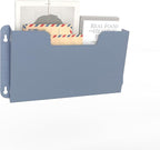 OSKIE DR POCKET RACK Wall-Mounted File Rack, Single Pocket, Metal Organizer for Letter-Sized Documents, Space-Saving Desktop Organizer, 14 x 2.5 x 7.5 inches (Grayblue)