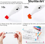 Shuttle Art 121 Colors Alcohol Markers, 120 Colors Dual Tip Art Marker Set Plus 1 Colorless Blender with Marker Case Perfect for Illustration Students Adult Coloring Sketching