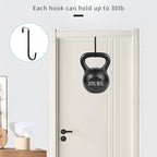 FYY Over The Door Hooks, 6 Pack Upgraded Long Door Hangers Hooks with Rubber Prevent Scratches Heavy Duty Organizer Hooks for Hanging Clothes, Towels, Hats, Coats, Bags Black