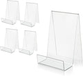 ZOEY Acrylic Book Easel Stand with Ledge Clear Easels Plate - 5 Pack for Books Display, Music Sheets, Artworks, CD, Tablet Holder (Small)