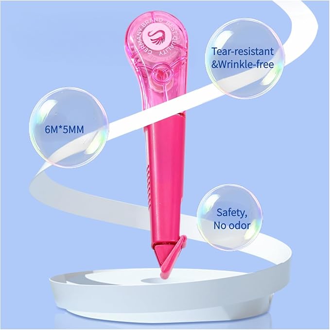 WISOPTUS 19.69ft Correction Tape Pen, 5-Count Pack, Dry Instantly, Stretch Resistant, not Easy to Break, as Smooth as Writing, Perfect for School, Office Supplies, Black White Red Yellow Blue