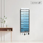 SUPEASY 13-Tier Wall File Holder Organizer with Hooks, Mesh Hanging File Organizer, Mail Organizer Wall Mounted for Papers, Folders, Office Magazine Rack, Assembly Needed, Black 2 pack