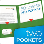 Oxford Twin-Pocket Folders, Textured Paper, Letter Size, Green, Holds 100 Sheets, Box of 25 (57503EE)