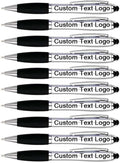 HEYZARDA Personalized Pens with Name Text Icon Logo Engraved for Business Office Custom Ballpoint Pen 50 100 Pcs Optional, Silver