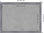 Amanti Art Grey Framed Magnetic Board 22x30 Medium Vision Board for use with Magnets, 100% Metal Sheet to Display Items as Office Decor or for Home Organization in mudroom, Kitchen or Kids Room