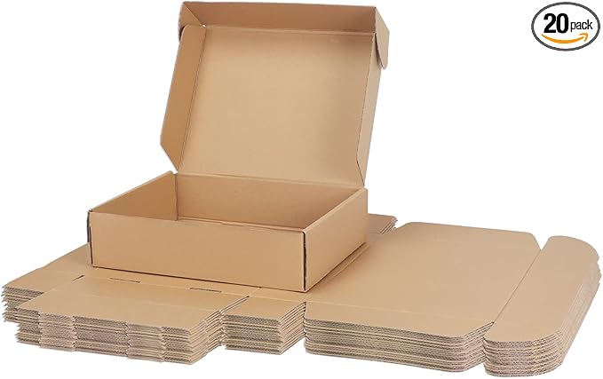 PHAREGE 12x9x3 inch Shipping Boxes Bulk 20 Pack Brown, Tab Lock Tuck Top Mailer Boxes for Packaging Small Business, Medium Cardboard Gift Boxes for Wrapping Mailing Present