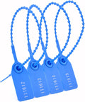 1000Pcs Plastic Tamper Shipping Seals Pull-Tite Security Seal Signage Numbered Fire Extinguisher Tags Zip Ties Labels Disposable Self Locking for Logistics, Luggage,Transport (Blue, 1000pcs)