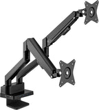 Manhattan Aluminium Desk Mount with Gas Lift for Dual Monitors & 8-in-1 Docking Station, for Monitors from 17" to 32" and up to 9 kg per arm, Black, 461887