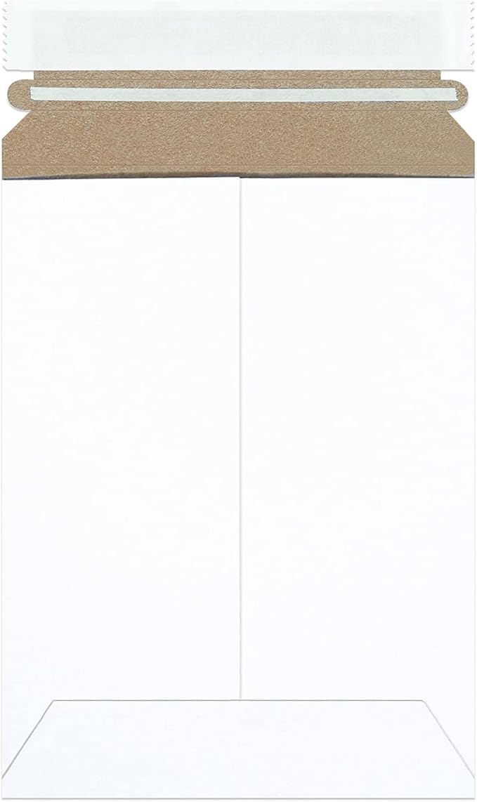 BOX USA StayFlat Envelope 6"L x 8"W 100-Pack for Keeping Photos, Documents & Artwork Protected During Mailing and Shipping