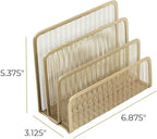 BLU MONACO | Gold Metal Mesh Mail Sorter Organizer Countertop | Paper Sorter for Desk with Three Tiers | Letter Organizer and Outgoing Mail Holder