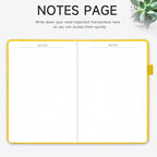 KUMEER Check Register – Elegant Check Registers for Personal Checkbook with Check & Transaction Registers, Hardcover Checkbook Log 5.2x7.6" (Yellow)