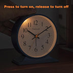 4.5"Retro Analog Alarm Clock,Vintage decor , Super Silent Non Ticking Small Clock with Manual Light, Snooze, Battery Operated, for Bedroom, Living Room, Office,Nightstand, Bedside, Desk ,Table(Blue)
