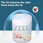 Mini Desk Trash Can with Lid with Trash Bags 180 Pcs Swing-Lid Tiny Countertop Garbage Bin Small Table Top Plastic Covered Waste Basket