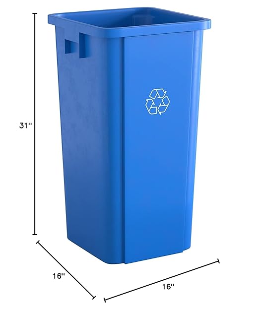 Krollen Industrial 23 Gallon Blue Square Commercial Trash Can