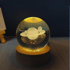 3D Star Crystal Ball Night Light,Star Figurine Lamp,Decorative Glass Sphere Ball Paperweight Crystal Sea Animal Decorations for Home (Star)