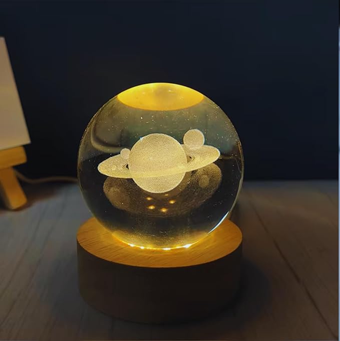 3D Star Crystal Ball Night Light,Star Figurine Lamp,Decorative Glass Sphere Ball Paperweight Crystal Sea Animal Decorations for Home (Star)