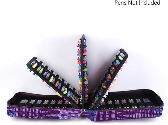 qianshan Pencil Case Holder Slot - Holds 202 Colored Pencils or 136 Gel Pens with Zipper Closure - Large Capacity Pen Organizer for Watercolor Pens or Markers - Perfect for Beginner and Artist Purple
