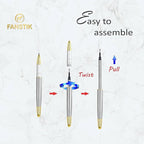 FANSTIK Customized RollerBall pen with name (MADE IN USA), stainless steel, Silver and gold, luxury engraved pen personalized for men and for women. (RollerBall Silver-Gold).