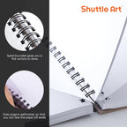 Shuttle Art Marker Pad, 8.3”x8.9” Portable Square Sketchbook, 80 Sheets Marker Drawing Paper, 110LB/180GSM Bleedproof Art Paper, Spiral-Bound, Great for Professional Artist to Draw, Paint & Sketch
